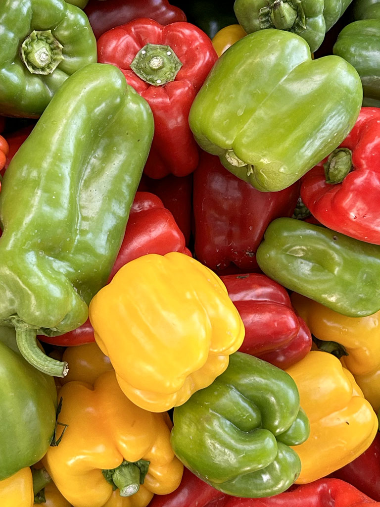 A mix of bell peppers.