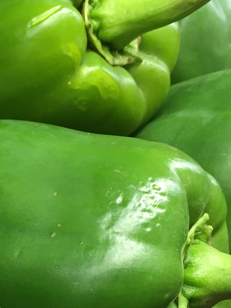 Green bell peppers.